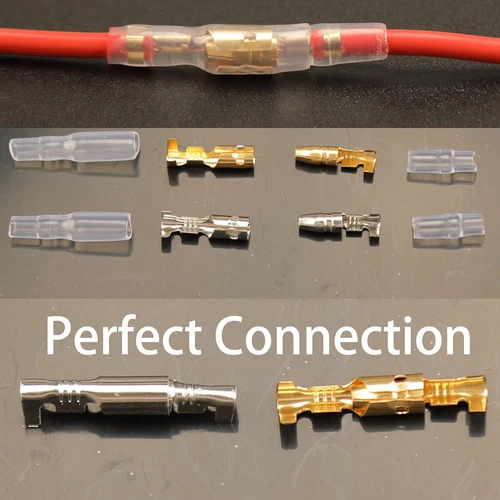 400Pcs Rundstecker + Rundsteckhülsen Set 3,9mm Steckverbinder für Auto Motorrad - Bild 12 von 13