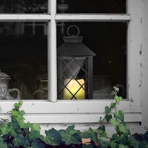 2er Spar Set Romantische LED Laterne + Kerze Windlicht Gartenlampe Deko Leuchte - Bild 7 von 8