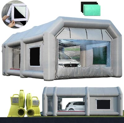 Sewinfla Professional Inflatable Paint Booth 26x15x10Ft With Blowers Upgrade 