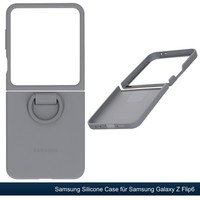 Original Samsung Galaxy Z Flip6 Silicone Case With Ring Backcover EF-PF741 Grau