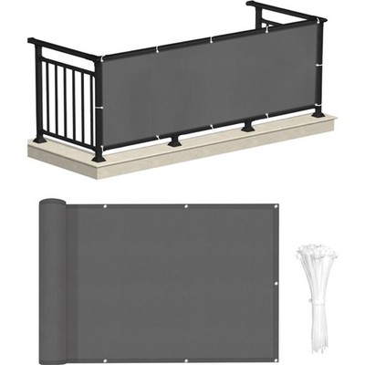 Blickdichter Balkon Windschutz 75x300cm   Einfache Installation mit Kabelbindern