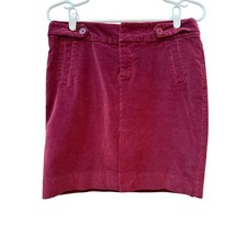American Eagle Corduroy Skirt Women 4 Burgundy Y2K Mini Straight Stretch Cotton