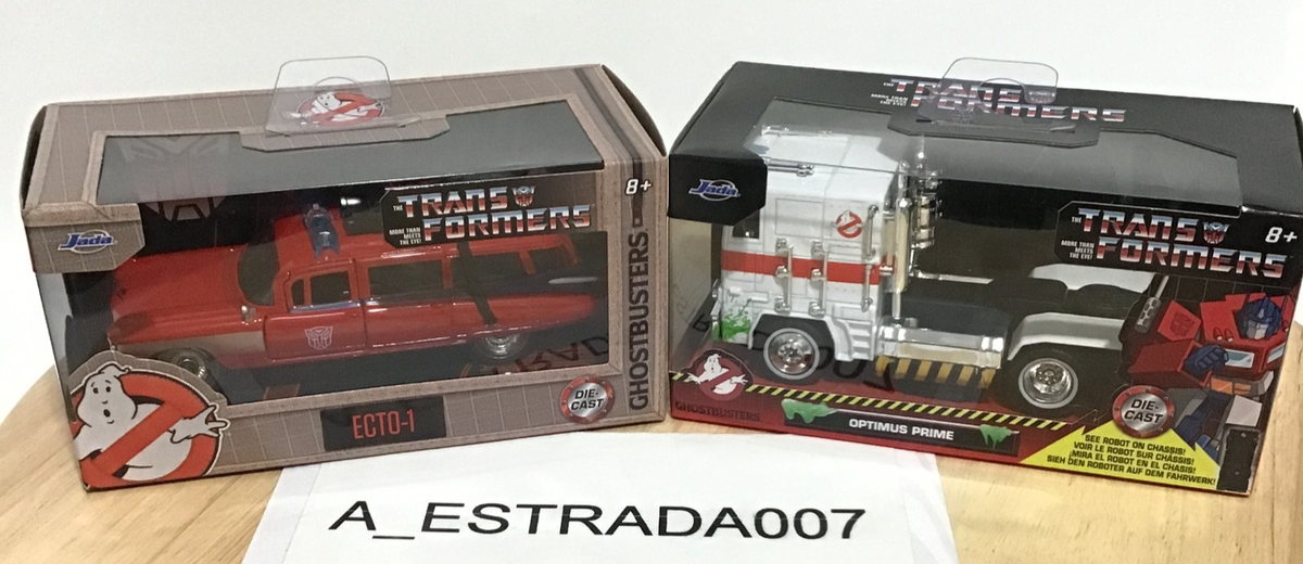 TRANSFORMERS X GHOSTBUSTERS Optimus Prime & ECTO-1 Jada 1:32