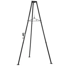Tripod Game Hoist Deer Hanger w/ Adjustable Gambrel & Manual Lifting Winch