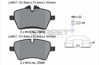 BremsbeläGe Mini Mini (R50, R53) John Cooper Works Baujahr 03/06-09/06 KW 160 PS