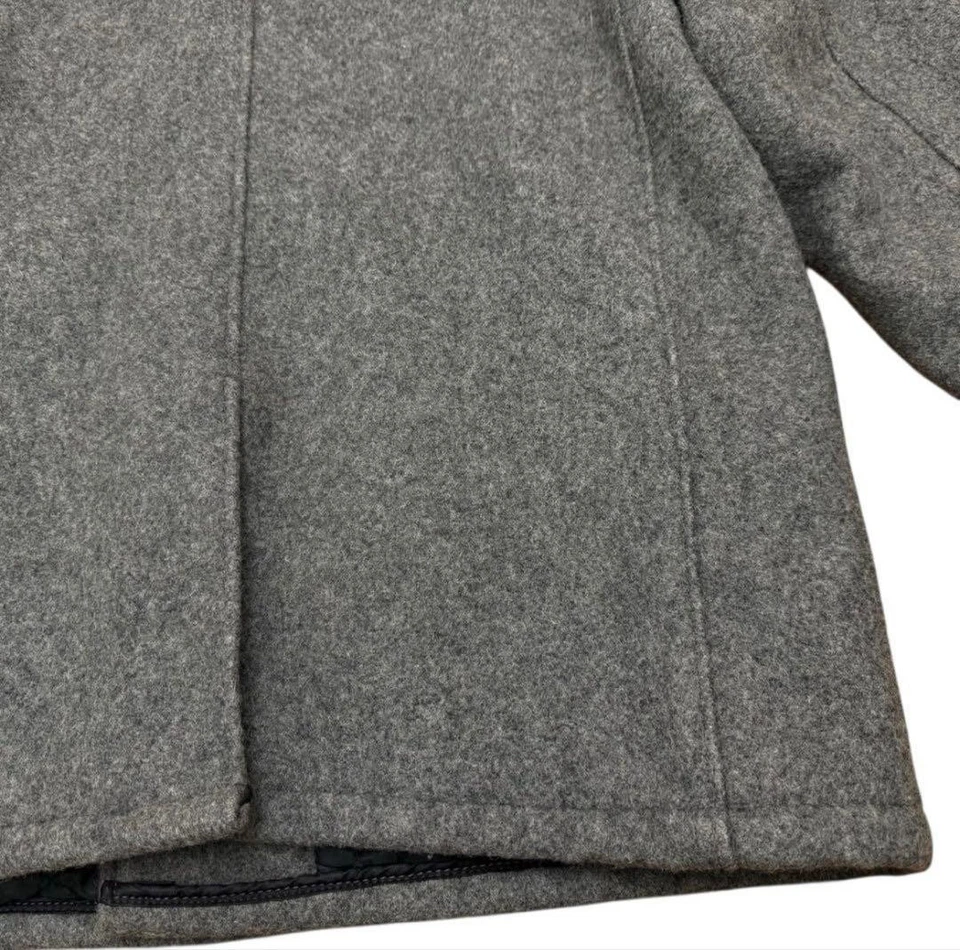 Schott Pea Coat 740N Wool Jacket Gray Size 44 Vintage Outerwear - Image 3 of 4