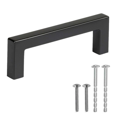 #ad Black Cabinet Handles 3 Inch Hole Center Modern Squared Drawer Pulls 25 Pack $35.63