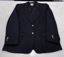 Pendleton Virgin Wool Gold Buttons University Classic Black Blazer Womens Sz 16