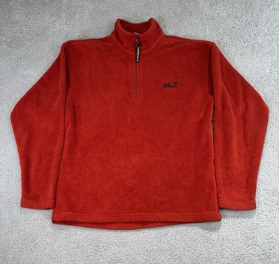 Jack Wolfskin Fleece Jacket Unisex XL 1/4 Zip Outdoor Trek Nanuk  Orange