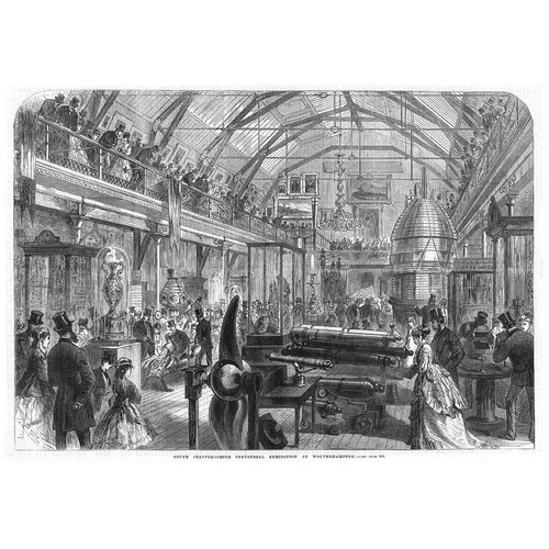 WOLVERHAMPTON South Staffordshire Industrial Exhibition - Antique Print 1869