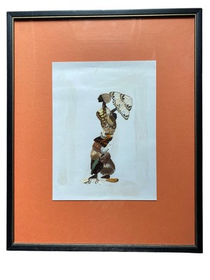 Vintage South African Original Framed Real Butterfly Wing Art Wall Home Decor