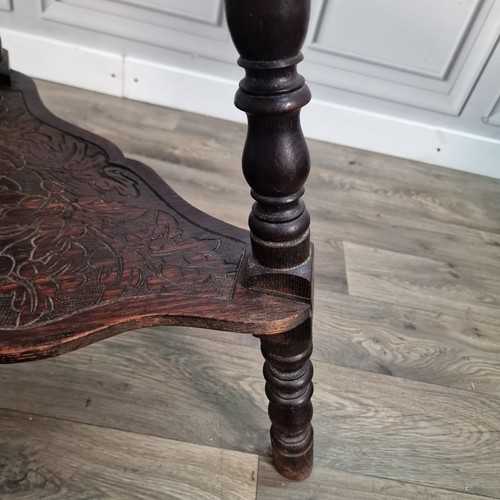 Antique Carved Oak Nonagonal Table – Arts & Crafts Side Lamp Table Liberty & Co - Picture 10 of 24