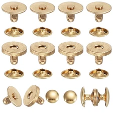 20 Sets 10 mm Magnetic Snap Stud Buttons with Cap, Rose Gold