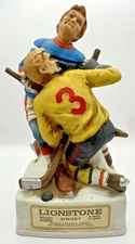 1974 LIONSTONE Whisky Sculptured Porcelain Decanter - Hockey Players