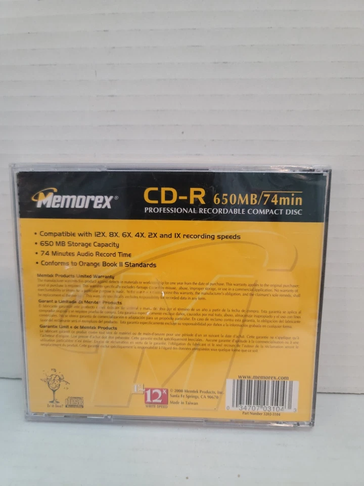 Memorex 650MB/74-Minute 12x CD-R Media Single - Image 2 of 2