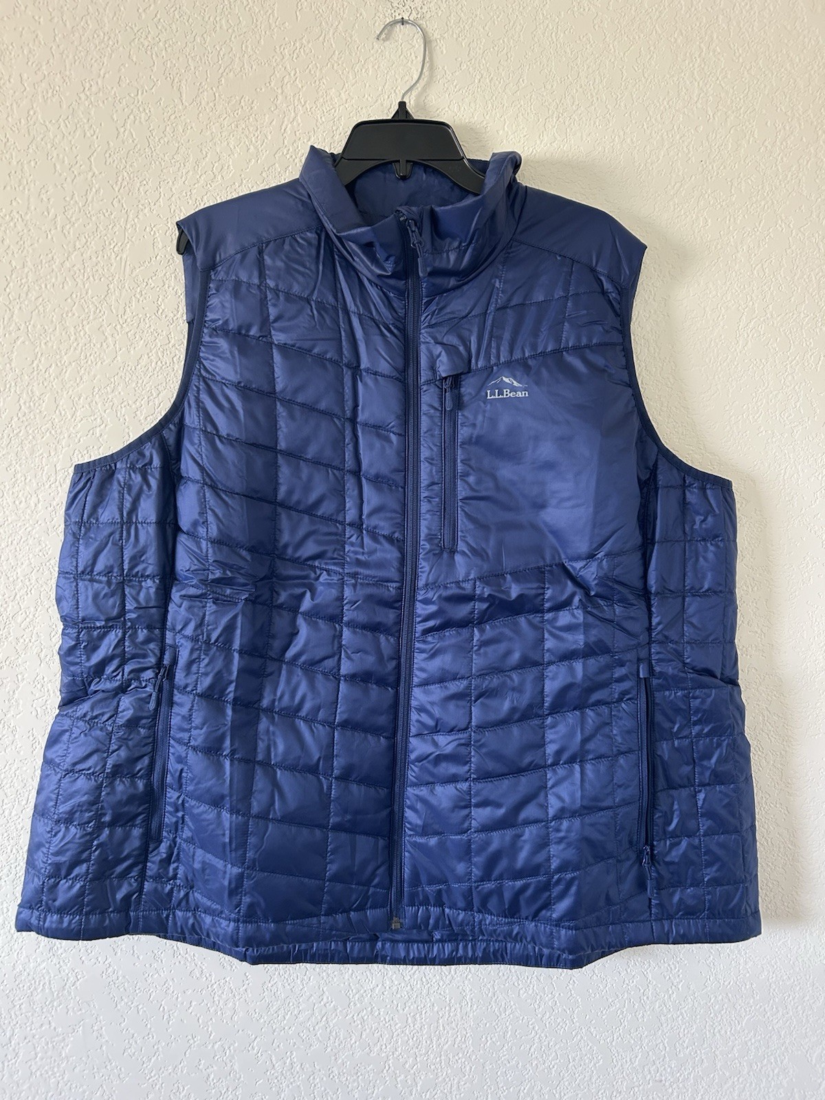 L.L. Bean Primaloft Packaway Vest Quilted Puffer Blue Womens 3X Plus