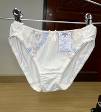 Vintage Soft Lightweight Nylon Panty Silky Sissy Bikini Flower Lace Briefs Sz.5