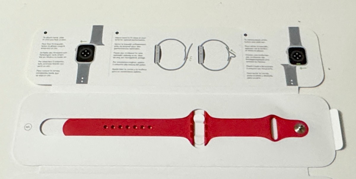 Genuine Apple Brand Product Red Sport Band Strap Watch 44 45 46 49mm (S/M)  OEM