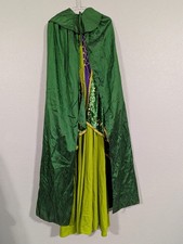 Disney Hocus Pocus Winifred Costume Womens XS Green Dress Cape Wig Set