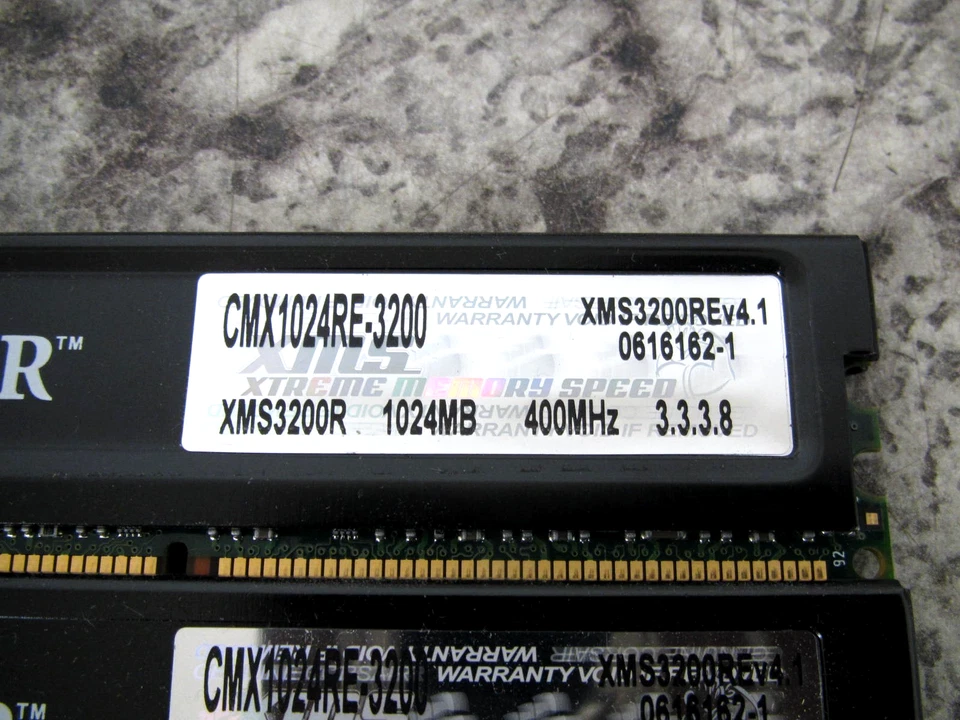 2GB 2x1GB Corsair CMX1024RE-3200 XMS DDR400 PC3200 Server Ram / Memory Used - Image 3 of 4