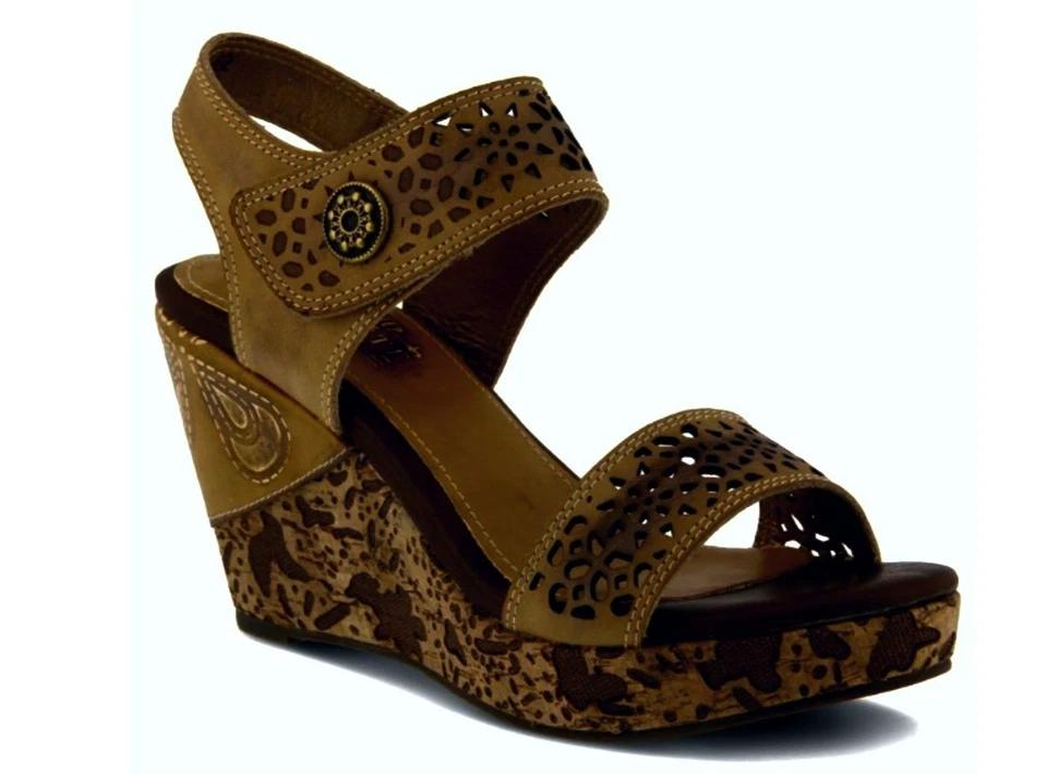 L. Artiste By Spring Step Cut Out Design Allura Wedge Sandal Women's Size 8 - Image 3 of 4