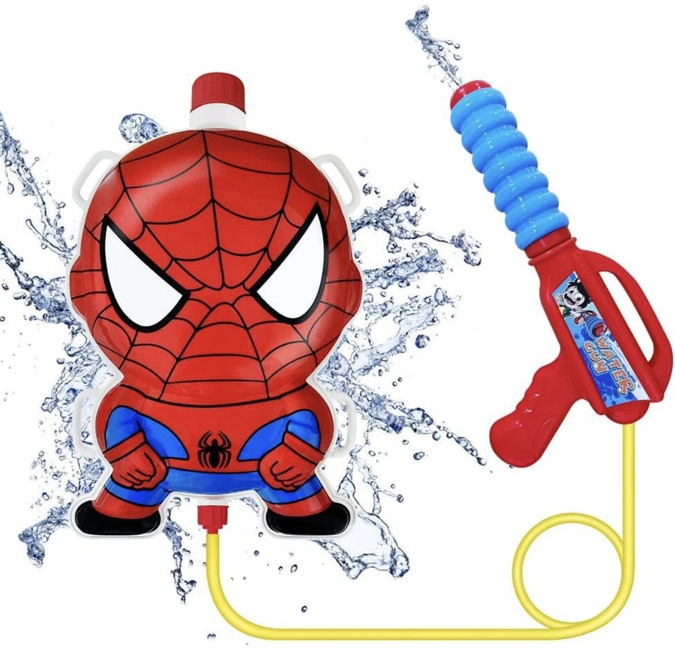 Backpack Water Gun for Kids, Superhero Squirt Gun, 1.3L Cartoon Summer Outdoor T - Image 2 of 4