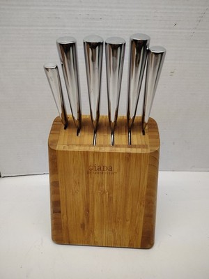 GIADA DE LAURENTIIS 6 PIECE KNIFE BLOCK SET - STAINLESS STEEL