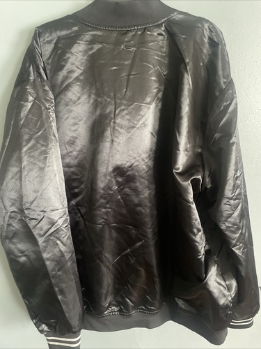 LV LA Oakland Raiders Mens Mitchell Ness Satin Button Up Jacket 3XL NFL Starter - Picture 7 of 7