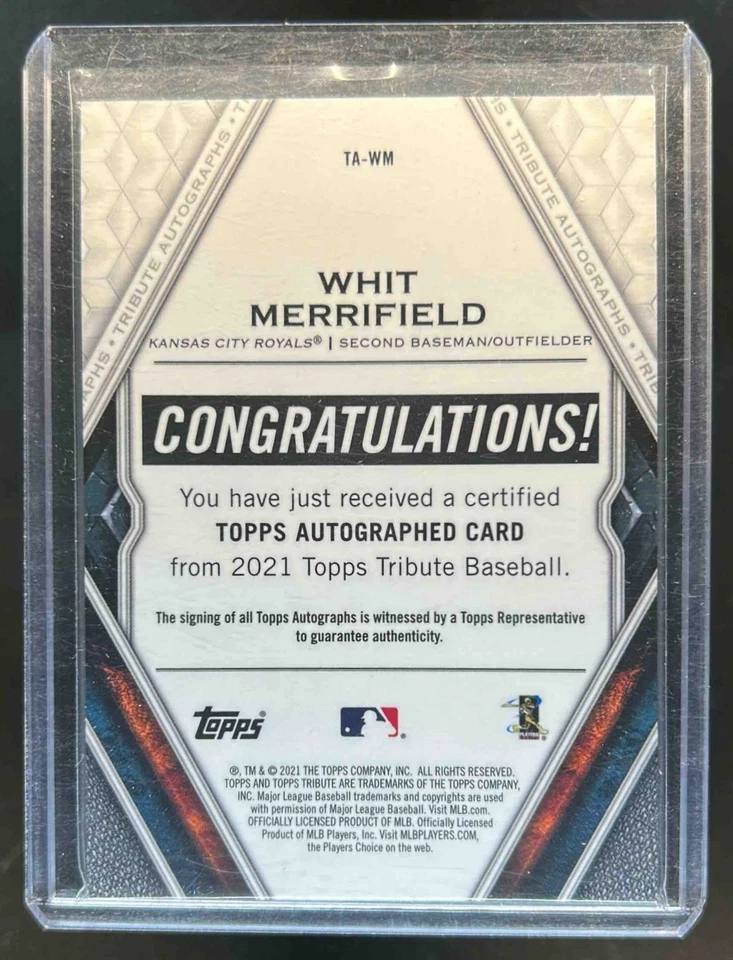 2021 Topps Tribute Whit Merrifield Auto Green #98/99 Royals - Image 2 of 2