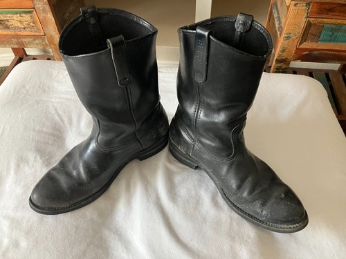 Vintage 1982 Red Wing Pecos 2502 Black Leather Boots 13D Made in USA