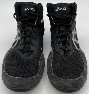 Asics Matflex 6  Black -White-Silver  Boys Size 5.5 Wrestling Shoes 1084A007