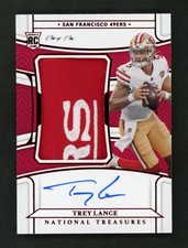2021 Panini National Treasures #158 TREY LANCE Red RPA Rookie Patch Auto 1/1 !
