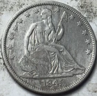 1845 50c Seated Liberty Half Dollar. Attractive Circulated Details, Cleaned