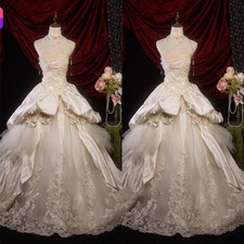 Elegant Country Wedding Dresses Victorian Lace Appliques Taffeta Bridal Gowns