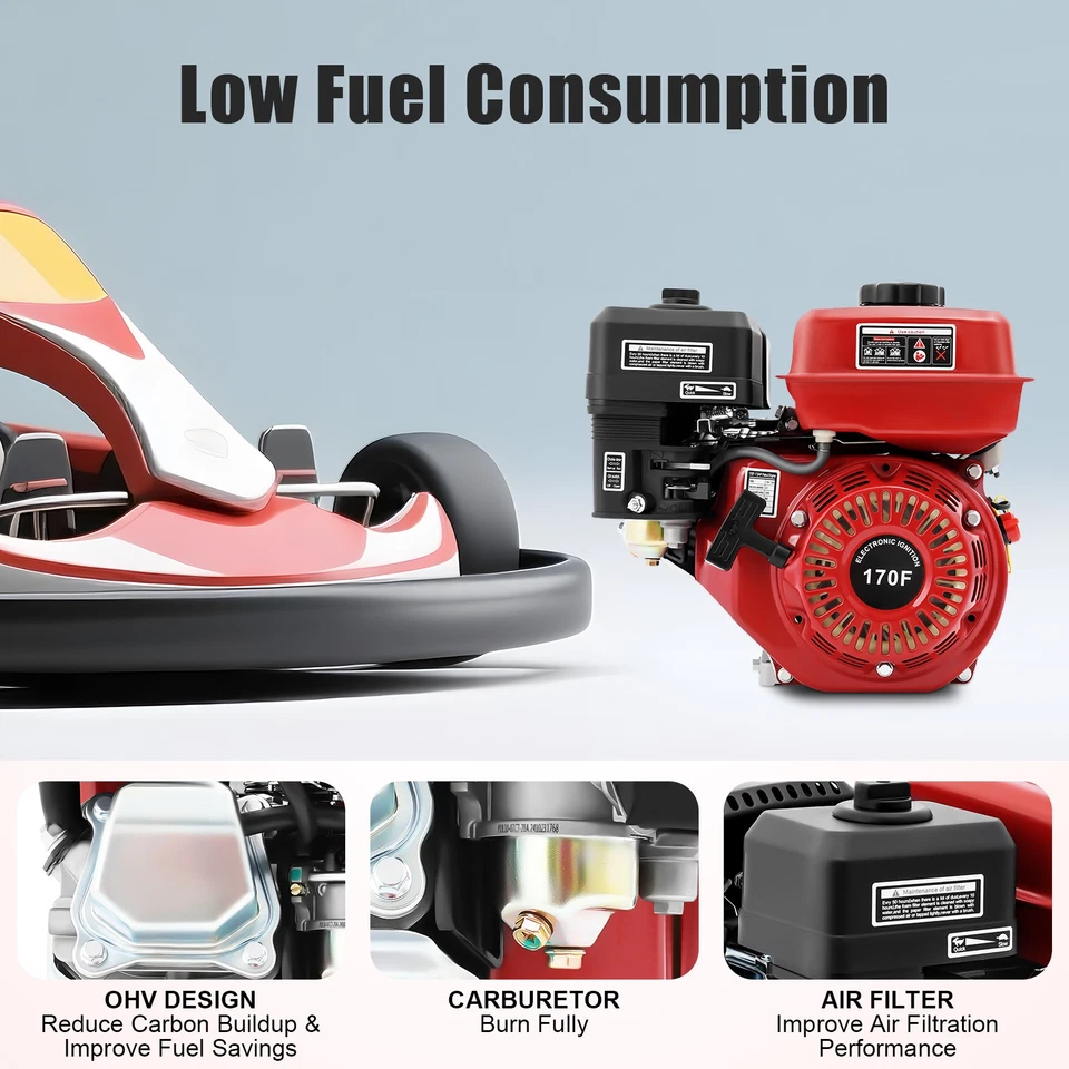 7.5HP Gas-Powered Diesel Engine, 3000W with 0.95 Gal Fuel Tank, Pull Start & - Image 2 of 4