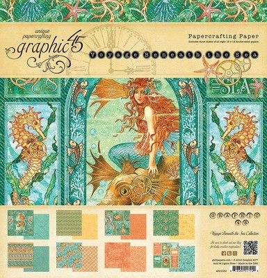 Graphic 45 Voyage Beneath the Sea Bloc 24 Hojas 12 x 12