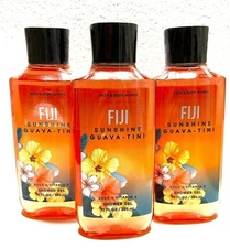 3 Bath & Body Works FIJI SUNSHINE GUAVA-TINI Shower Gel 10 oz Shea and Vit E