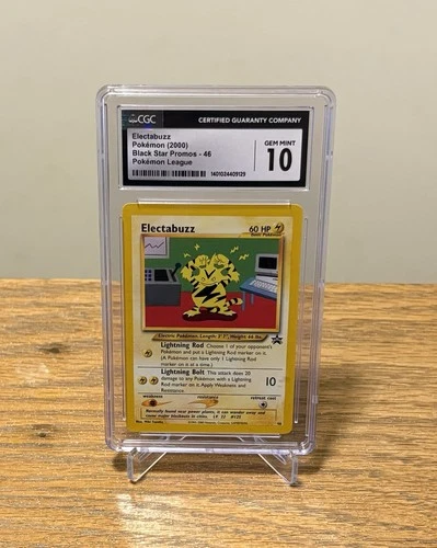 CGC 10 Electabuzz #46 Black Star Promos Pokemon League 2000 GEM MINT RARE