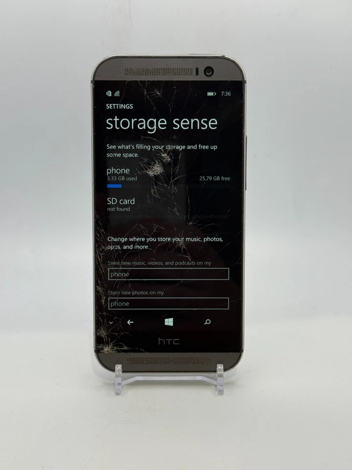 HTC One M8 - Silver - 32GB - (Verizon) - Windows Smartphone - Read Description - Image 2 of 4