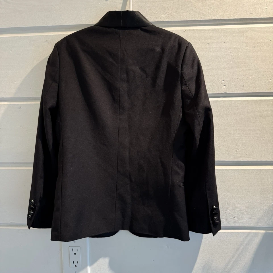 Chicos Talla 8 Negro Calvin Klein Doble Pecho Esmoquin Chaqueta Boda Anillo Portador Foto 4 de 4