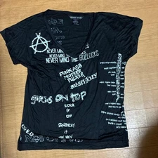 THOMAS WYLD Black Graphic Print T-Shirt XS