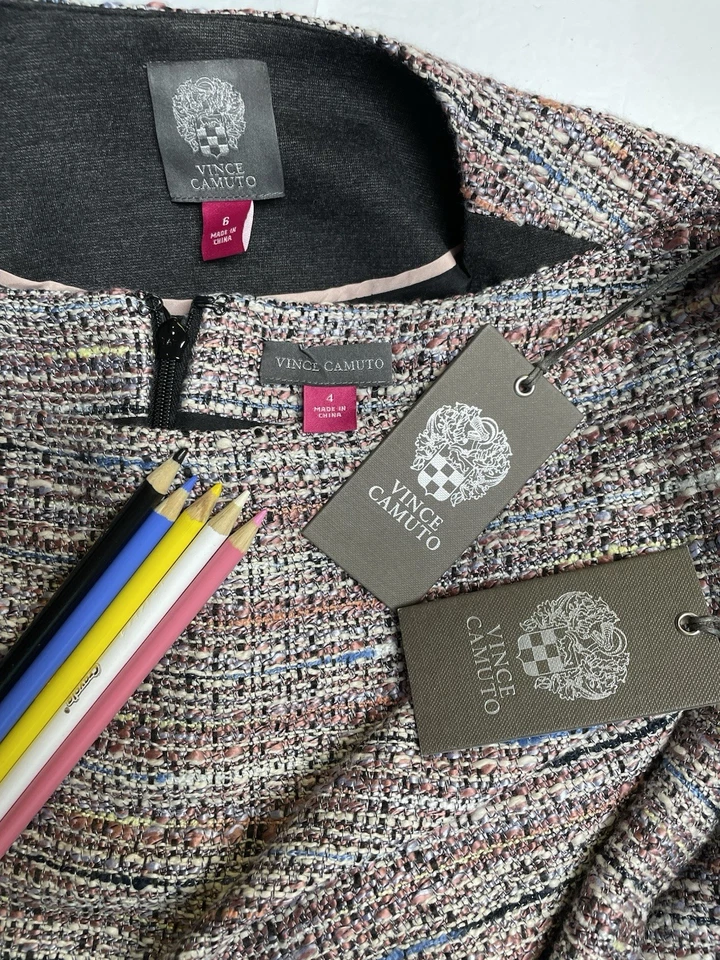 NUEVO $280 Vince Camuto Falda Traje 6 Chaqueta 4 Falda Conjunto de Dos Piezas Moderno Cremallera NUEVO Foto 2 de 4