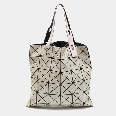 Issey Miyake Bao Bao Beige Pink PVC and Mesh Nylon Tote