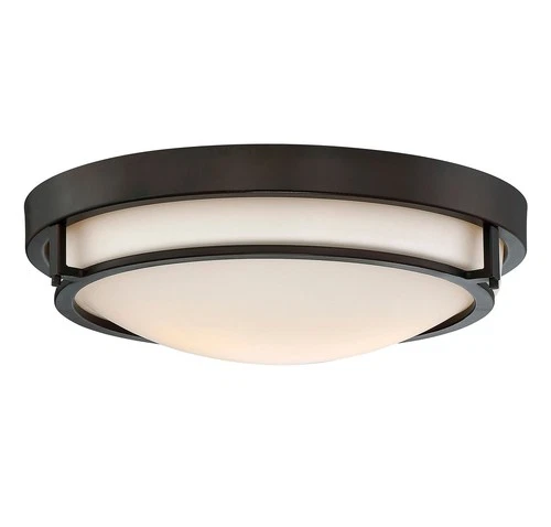 Meridian M60019 2 Light 13"W Flush Mount Bowl Ceiling Fixture - Bronze - Picture 1 of 12