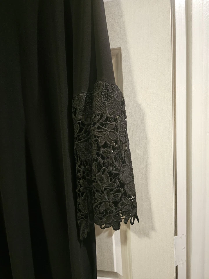 Alfani Polished and versatile Black dress with Embroidered Sleeves Size 20w - Image 2 of 4