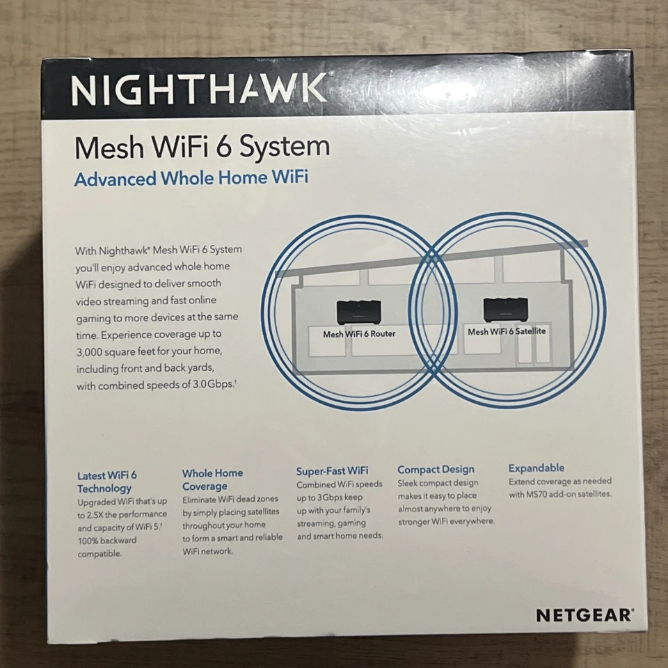 NETGEAR Nighthawk Advanced Whole Home Mesh WiFi 6 System MK72 AX3000 Router NEW - Image 2 of 4