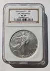 2006-W American Silver Eagle, West Point Type 1, NGC Graded MS69, 1 oz Silver