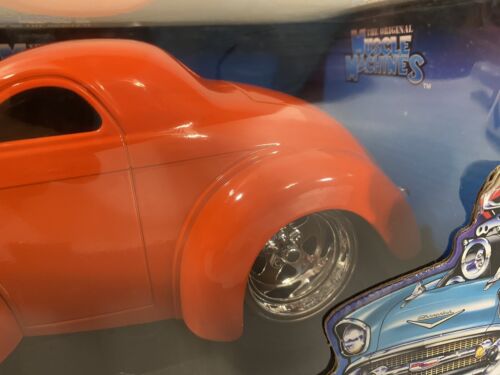 Muscle Machines '41 Willys Coupe 1/18 Scale Bright Orange Vintage NIB - Picture 2 of 13