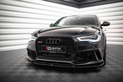 CUP Spoilerlippe SCHWARZ für Audi S6 A6 C7 4G S-Line FL Frontspoiler Schwert RS6
