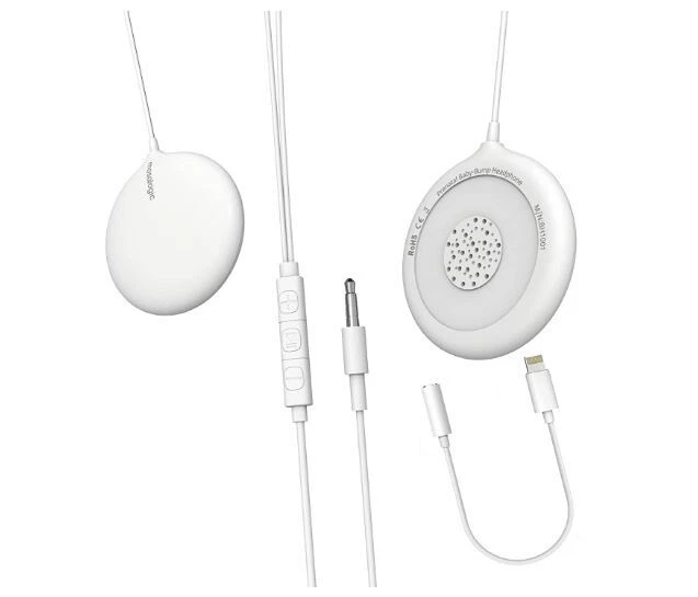 Mosalogic Baby Bump Headphones Pregnancy Belly Headphone Speaker